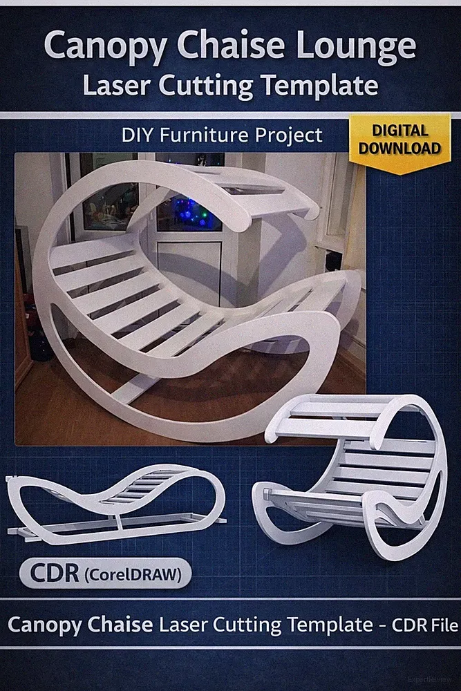 Rocking Lounge Chair with Canopy – Laser-Cut Template (CDR File)