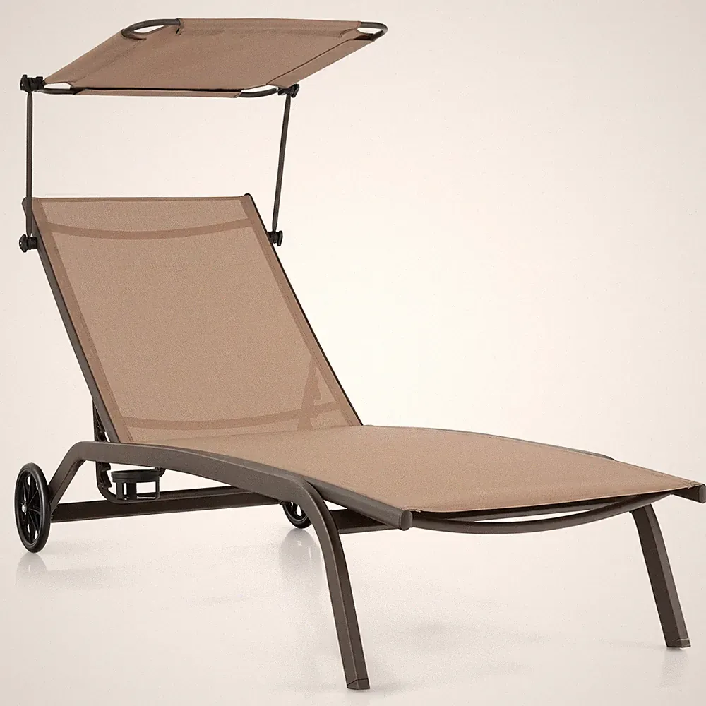 Topbuy 1PC/2PCS Outdoor Chaise Lounge Chair Mobile Tanning Chair w/ 6 Reclining
